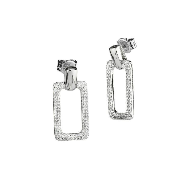 orecchini in argento e zirconi mod. bor174 [53d91e20]