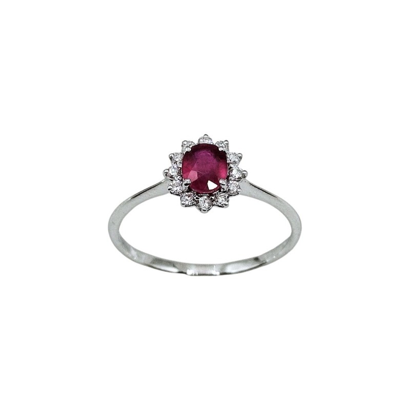 Anello in oro 18kt con rubino ovale e brillanti mod. auanrb011056 [36cbf9e9]