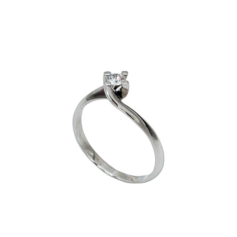 anello solitario in oro 18kt e brillante mod. auansol017 [0828cc05]