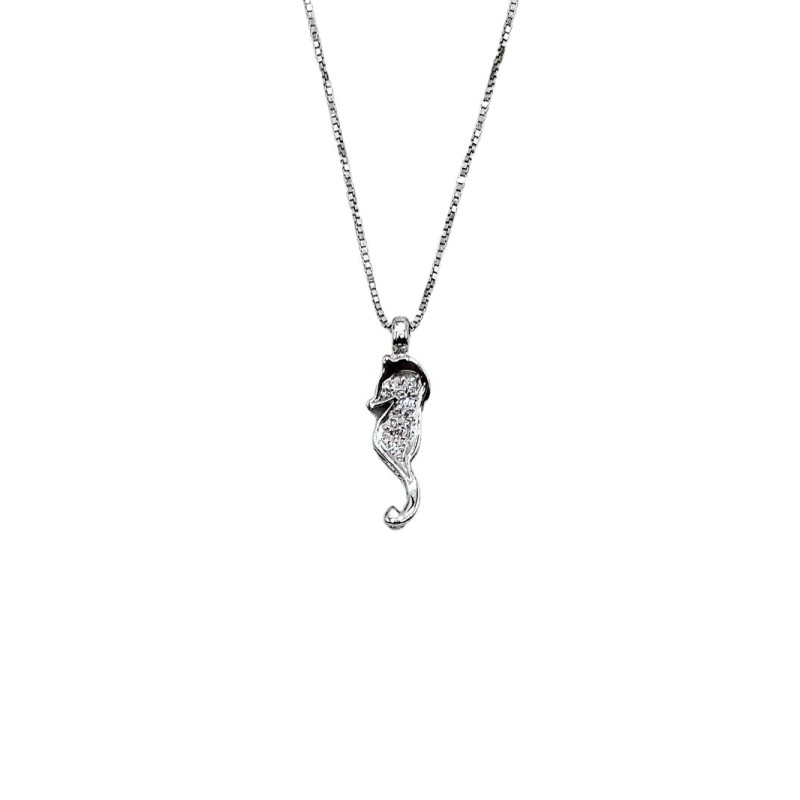 collana cavalluccio marino in oro 18kt con brillanti mod. aupdcavmar003 [1407cd55]