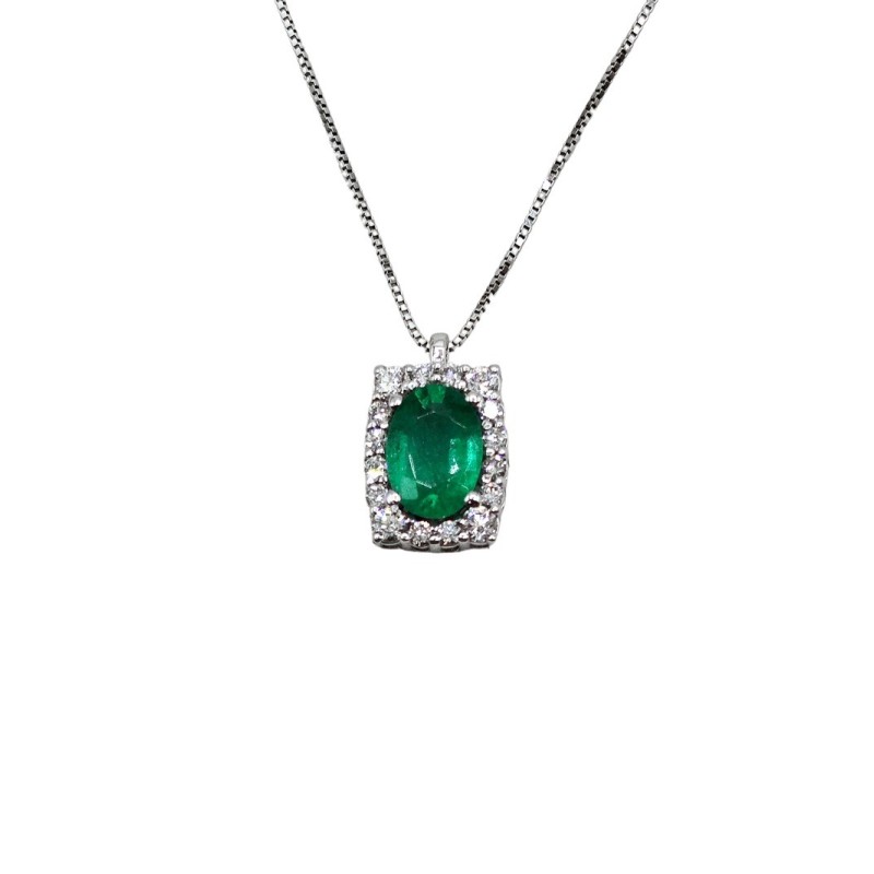 collana in oro 18kt con smeraldo e brillanti mod. aupdsme011050 [9d0bcde7]