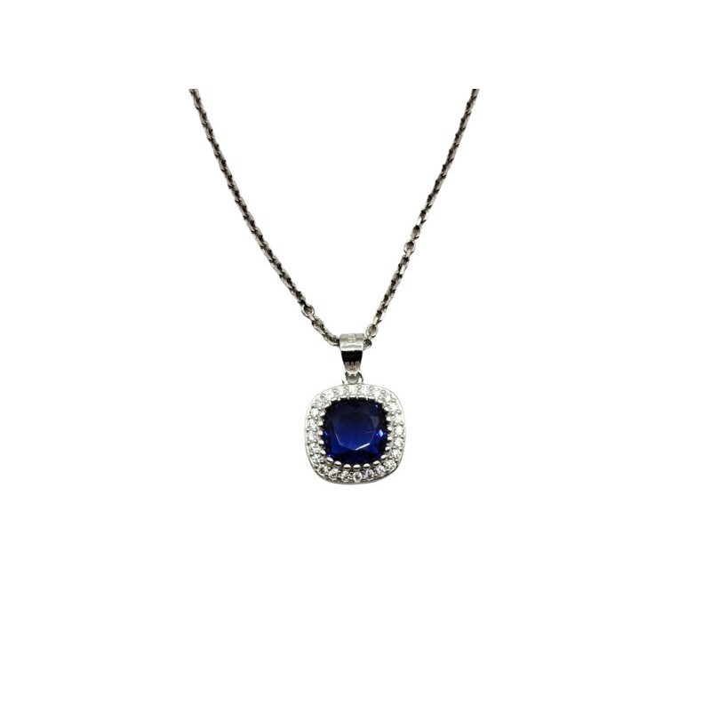 collana in argento con zirc. quadrato mod. P3985 [fc8f39ed]