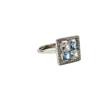 AN. QUADRATO CON ZIRCONI COLORATI IN ARG. MOD. R1838 [ffda635d]