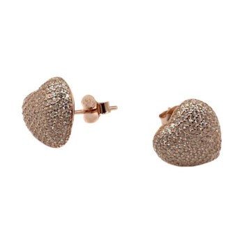 orecchini cuori con pavè di zirconi in argento mod. E2493 [c106a86a]