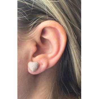 orecchini cuori con pavè di zirconi in argento mod. E2493 [cba62656]