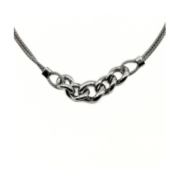 collana in argento 925 con intreccio centrale mod. sscl019 [321fe245]