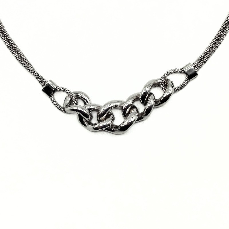 collana in argento 925 con intreccio centrale mod. sscl019 [321fe245]