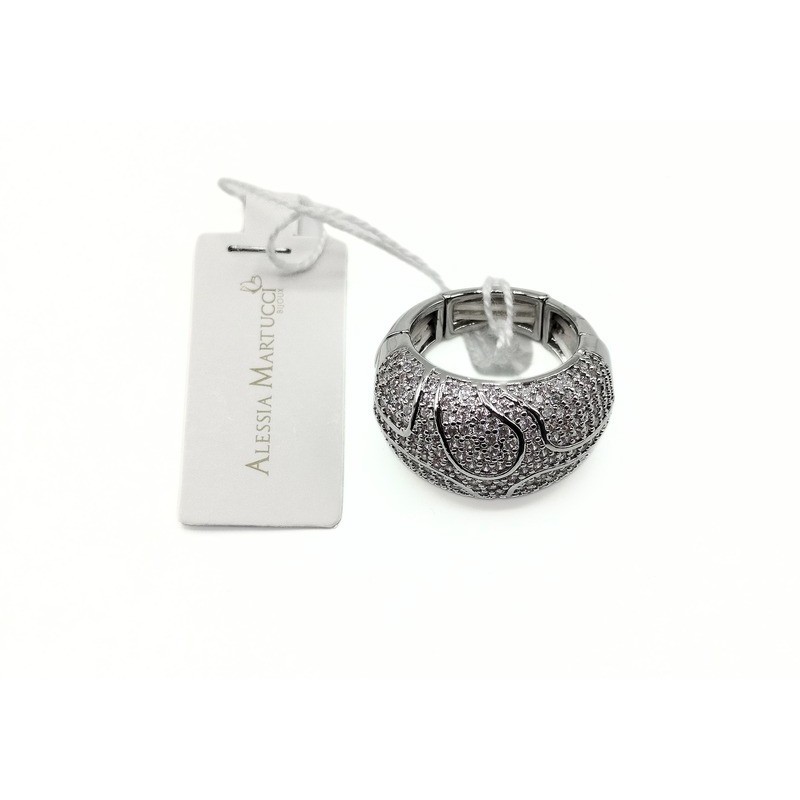 anello in bronzo con pavè di zirconi mod. aman05 [394a332f]