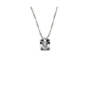 collana punto luce in oro 18kt e brillante mod. aupl4gr008 [688e4633]