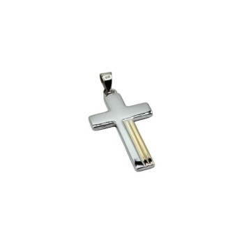 pendente croce in argento e oro mod. aupen00007 [b723d885]