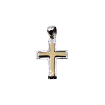 pendente croce in argento e oro mod. aupen0009 [8a838b0f]