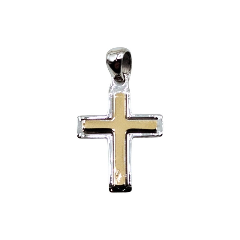 pendente croce in argento e oro mod. aupen0009 [8a838b0f]