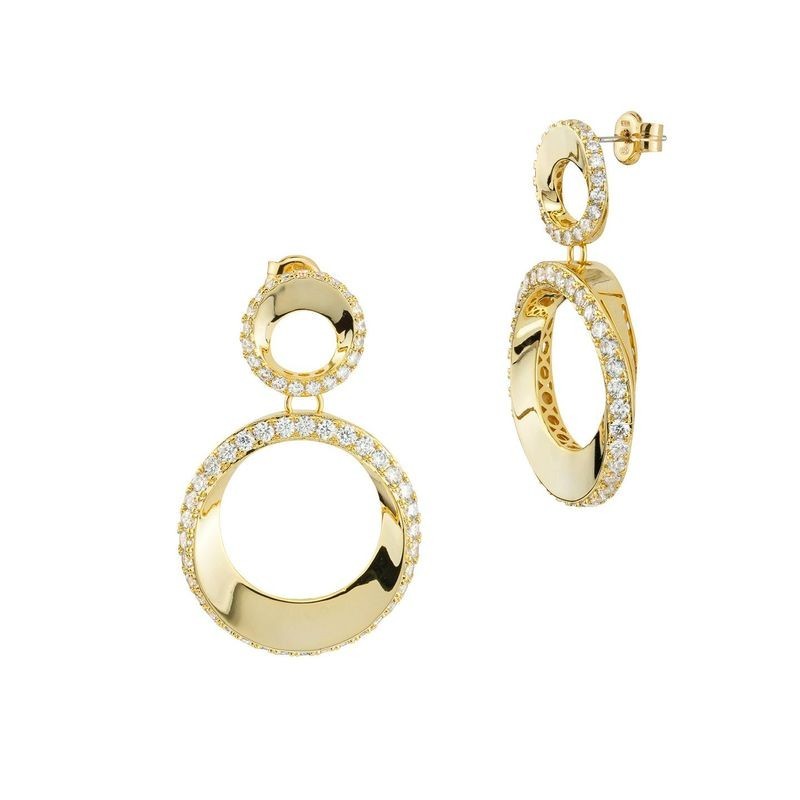 orecchini in bronzo con zirconi mod. kor050d [04e3a9af]