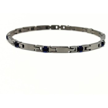 BR. CON ZIRCONI IN ACCIAIO MOD. BRU0331 [0cc63927]