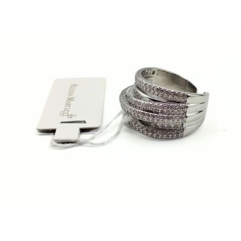 anello in bronzo a fasce con zirconi regolabile mod. aman07 [1ecadaaf]