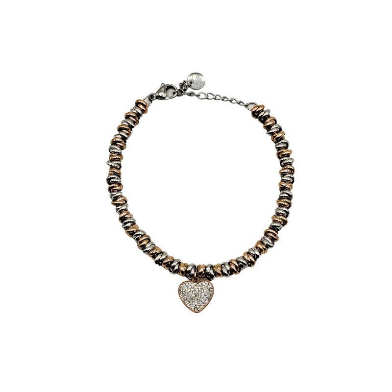 bracciale in acciaio bicolor con cuore mod. itabr0596 [1f8b6cdb]