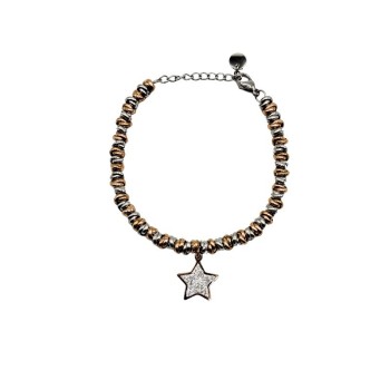 bracciale in acciaio bicolor con stella mod. itabr0662 [07f9f9b2]