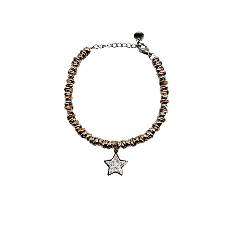 bracciale in acciaio bicolor con stella mod. itabr0662 [07f9f9b2]