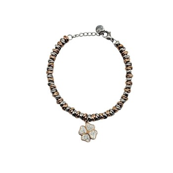 bracciale in acciaio bicolor con quadrifoglio mod. itabr0664 [9eb51700]