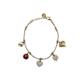 bracciale in acciaio dorato con elementi mod. itabr0888 [fc63b136]