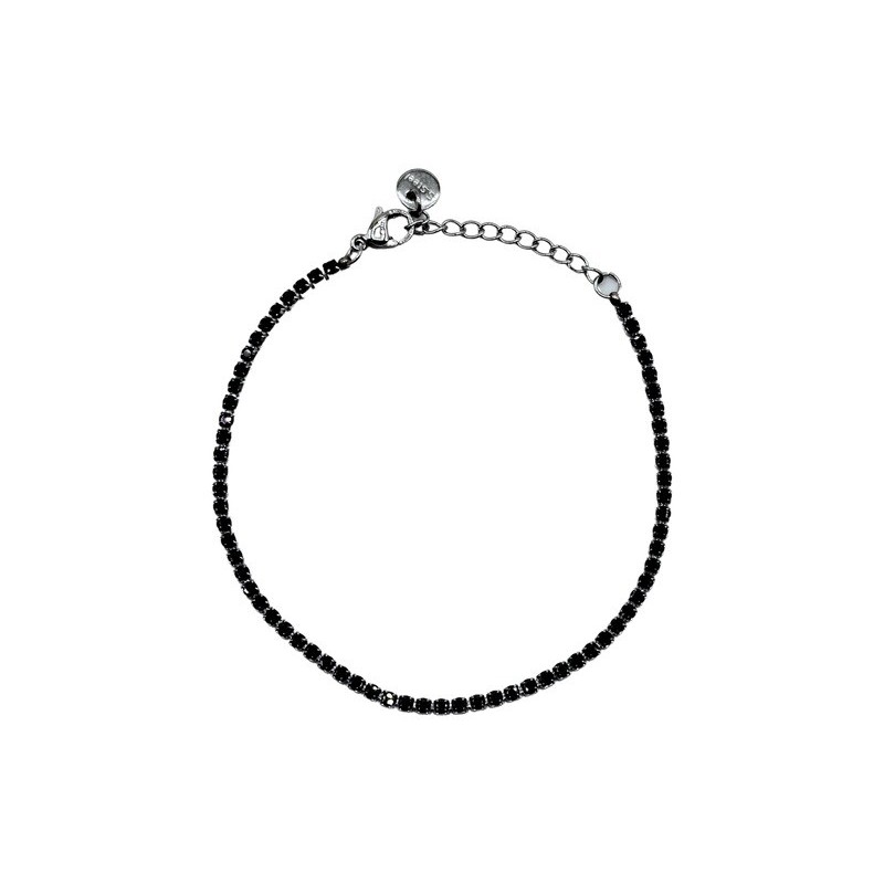 bracciale tennis in acciaio con zirconi neri mod. itabr1002 [0c679a14]