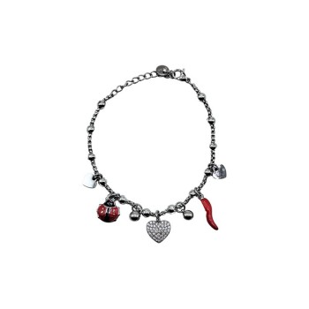 bracciale in acciaio con charms mod. itabr1026 [7ffe3e02]