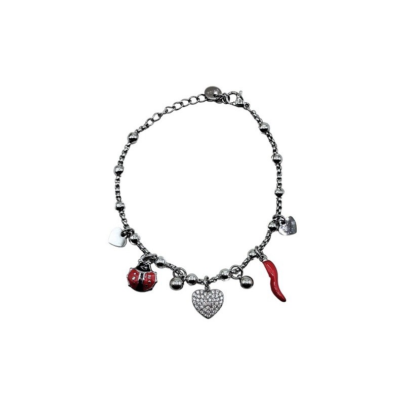 bracciale in acciaio con charms mod. itabr1026 [7ffe3e02]