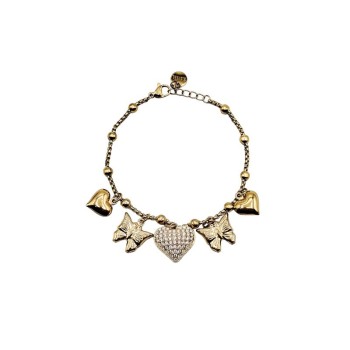 bracciale in acciaio dorato con charms mod. itabr1040 [f69d20ea]