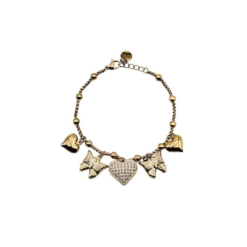 bracciale in acciaio dorato con charms mod. itabr1040 [f69d20ea]