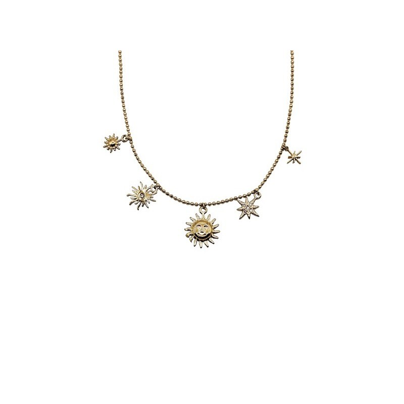 collana in acciaio dorato con sole mod. itacat1185 [8402795d]