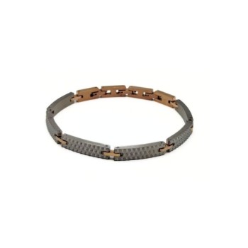 bracciale in acciaio maglia martellata bicolor mod. itabr5347 [11653650]