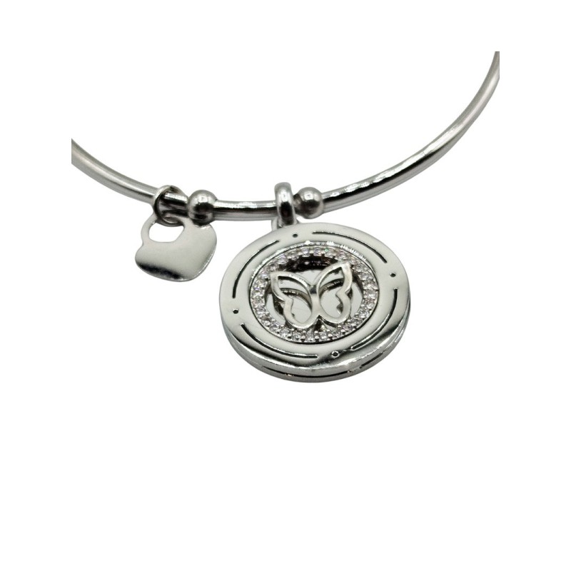 bracciale in acciaio a manetta con farfalla mod. brd00086 [ae2aab45]