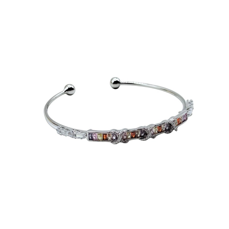 bracciale in acciaio con zirconi mod. brd00161 [18172577]