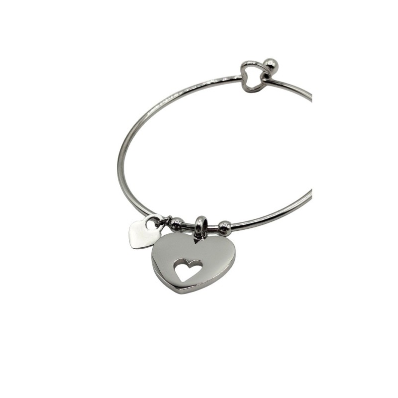bracciale in acciaio a manetta con cuore mod. brd00170a [990beed1]