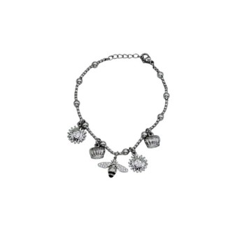 bracciale in acciaio con elementi mod. brd00583c [b2c3969f]