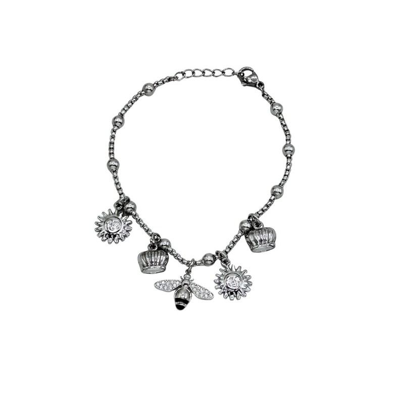 bracciale in acciaio con elementi mod. brd00583c [b2c3969f]