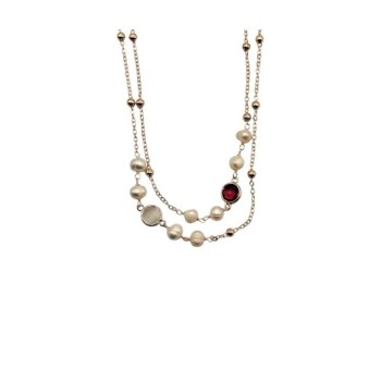 collana in acciaio con perle mod. pr00068-cl [35fe2c72]