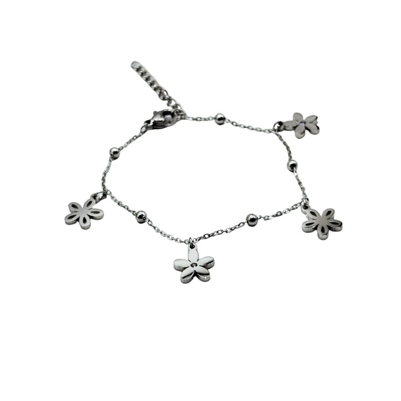 bracciale in acciaio con fiore mod. brd00176n [9b081431]