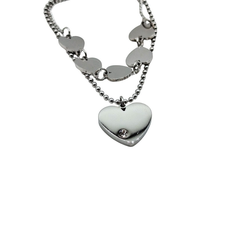 bracciale in acciaio con cuori mod. brd00390b [ad0cb169]