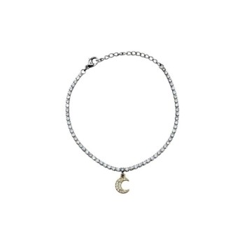bracciale in acciaio con luna e zirconi mod. brd00509b [e9aeb24a]