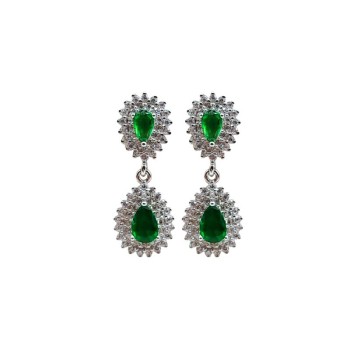 orecchini pendenti con goccia e zirconi mod. e1755 [91b12878]