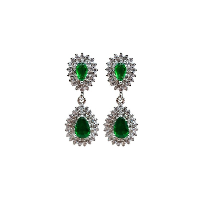 orecchini pendenti con goccia e zirconi mod. e1755 [91b12878]