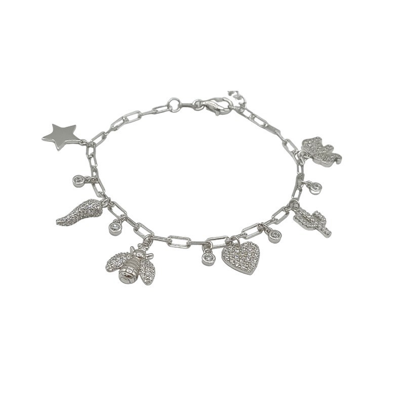 Bracciale con Charms in Argento Mod.63795 [eebb8c5b]