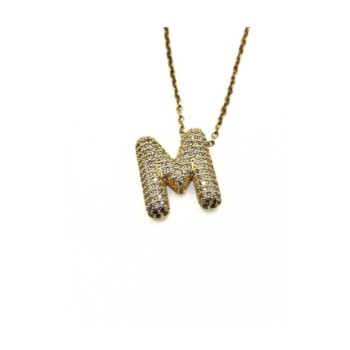 CL. DONNA CON INIZIALE BOMBATA E ZIRC. MOD. PDD00125 [803c8921]