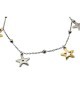 bracciale in acciaio con stelle bicolor e zirconi mod. brd00175nf [a06d2820]