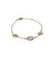 bracciale in argento dorato con cuori e pietra rosa mod. itaargbr1348 [d862a64a]