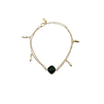 bracciale in argento dorato con pietra verde mod. itaargbr1617 [b0a3eff1]