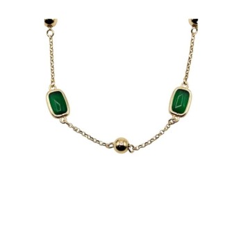 collana in argento dorato con pietre verdi mod. itaargcl1380 [4b45b98d]