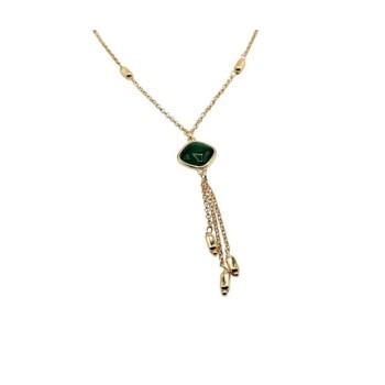 collana in argento dorato con pietra verde mod. itaargcl1925 [b17bc7e6]