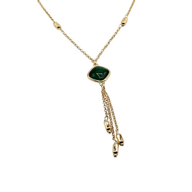 collana in argento dorato con pietra verde mod. itaargcl1925 [b17bc7e6]